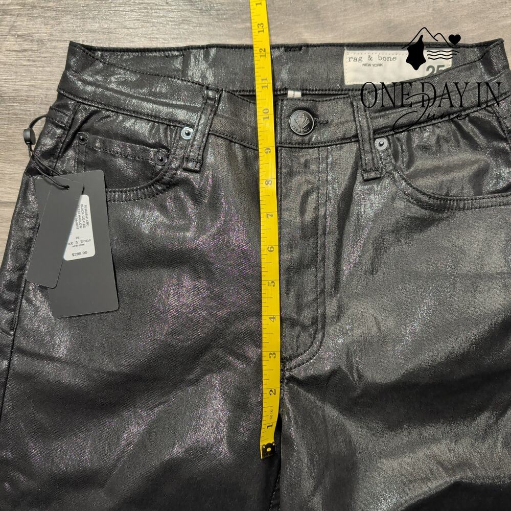 Rag & Bone The Harlow Mid Rise Straight Coated Denim Jeans Size 0 (25) - Picture 4 of 7